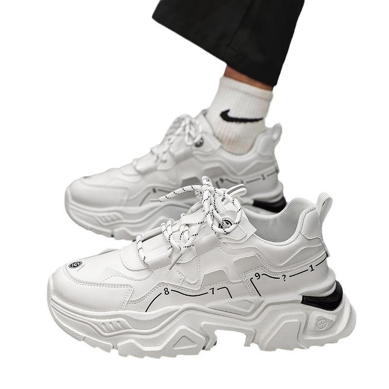 Мужская обувь на лето, новый популярный стиль, спортивная обувь для бега, мягкая подошва, увеличивающая рост, для подростков, для маленьких белых пап, модная обувь