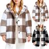 Children's Fashion Plaid Long Sleeved Hooded Plush Warm Jacket