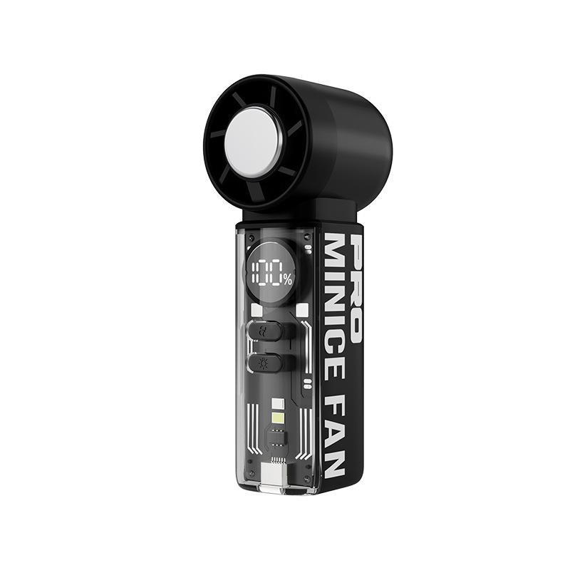 2026 Handheld Turbo Fan with Digital Display, 199 Speeds & Ice Pack Cooling, Three-Fold Design with Lanyard