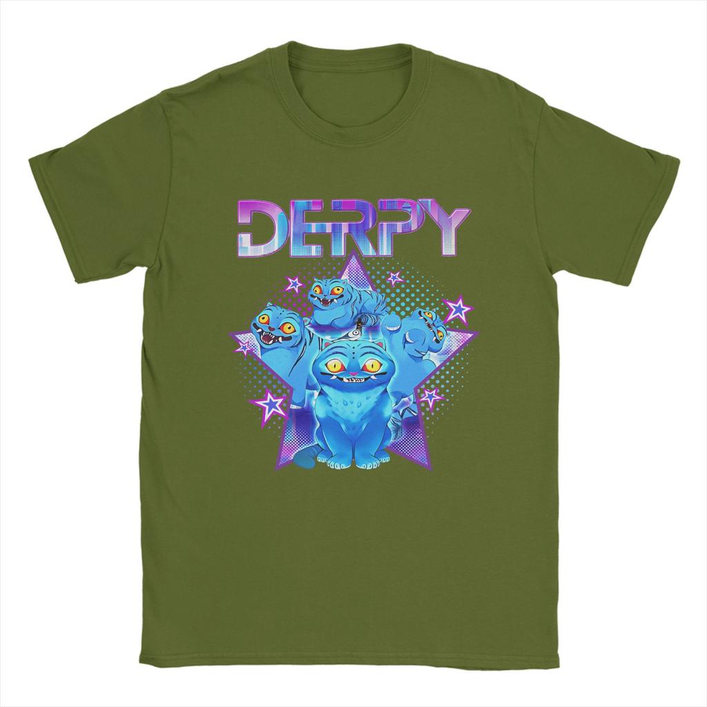 Derpy Tiger Kpop Demon Hunters Men's T Shirt Novelty Tees Short Sleeve Round Collar T-Shirt Cotton Gift Idea Tops