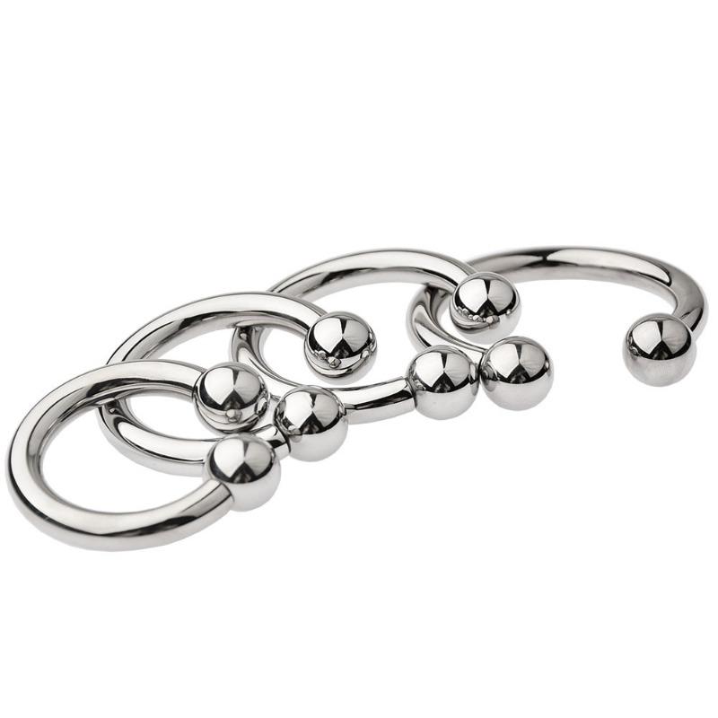 Тяжелое пенисное кольцо Металлическое кольцо для члена с шариками Задержка эякуляции Секс-игрушки для взрослых мужчин Мужской бондаж Головка Экзотические аксессуары