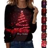 Women's Fashion Casual LongSleeve Print Round Neck Pullover Top Blouse