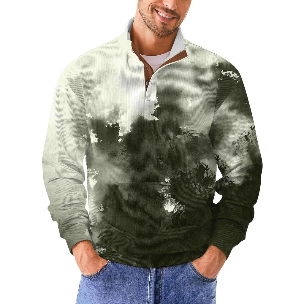 Мужская повседневная толстовка в стиле ретро с градиентным принтом