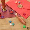 Retro Seal Wax Furnace Stove Pot Anti-Hot Wood Handle Sealings Wax Spoon For Wax Sealing Decorative Wax Stamp Stick Craft Gift