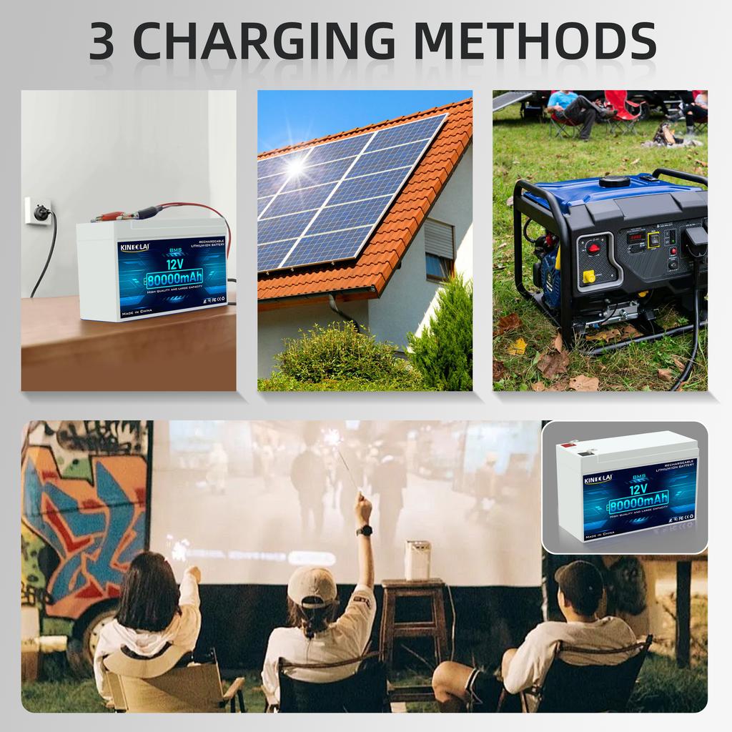 Outdoor 12V Battery 80000mAh Car Mobile Speaker Electric Boat Camping Spare Rechargeable Lithium Battery LED Light Sprayer BMS