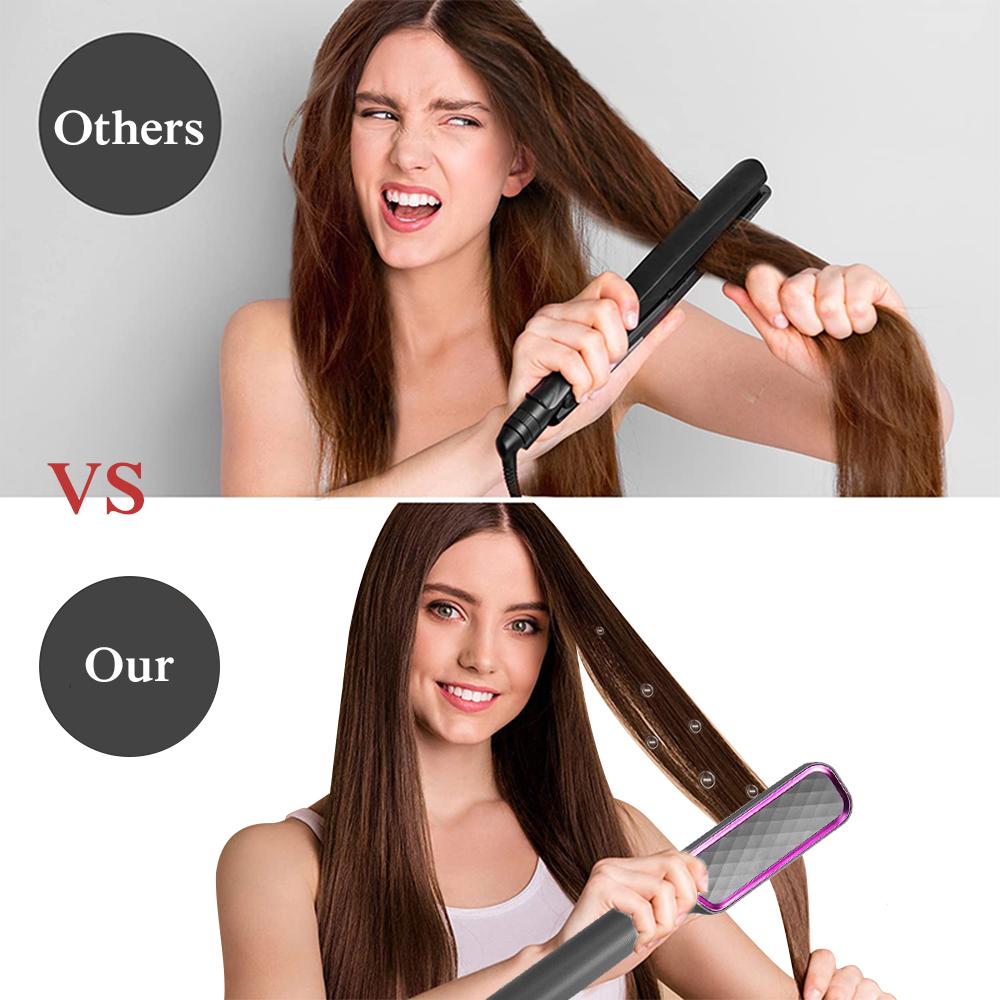 Hair Straightener Comb 3 In 1 Hair Styling Curler Iron Electric Straightening Brush Fast Heating Anti-Scald Styler Curling Tools