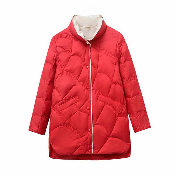 Зимняя мода воротник-стойка X-Long женские пуховики женские повседневные свободные ультралегкие теплое пальто из белого утиного пуха