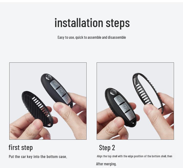 Real Carbon Fiber Key Shell for Nissan/Infiniti/Teana/Sylphy