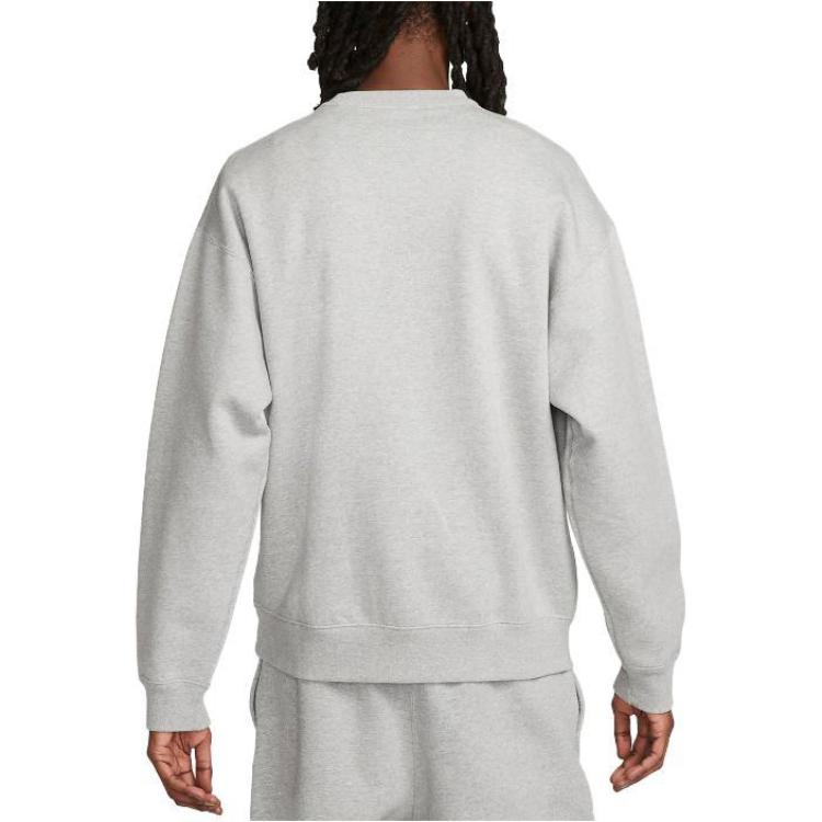 Nike Мужские топы Solo Swoosh из флиса с круглым вырезом серого цвета DX1361-063
