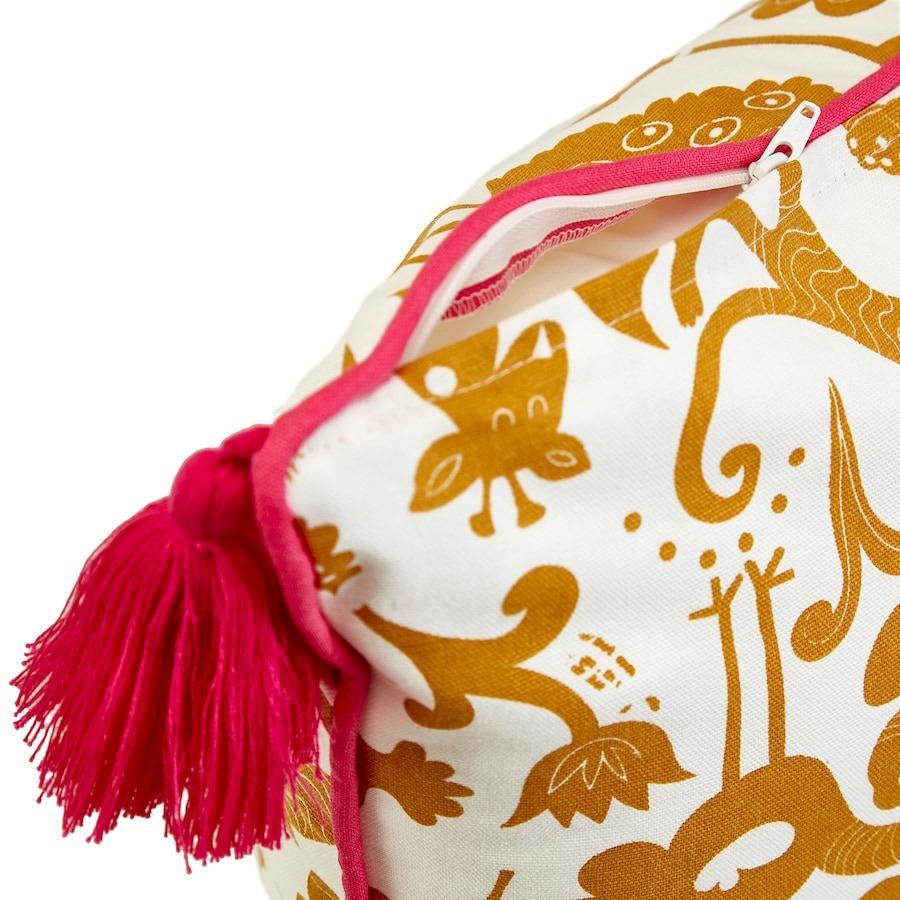 Набор золотисто-коричневых чехлов для подушек (4 шт), URSPRUNGLIG Cushion Cover White/Golden-brown Set, IKEA