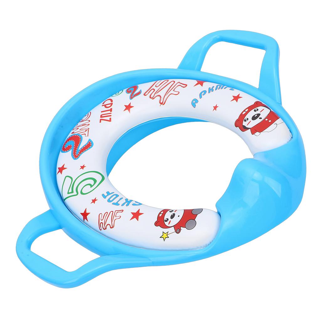 Baby Potty Training Seat for Boys Girls Toddler Potty Seat Soft Cushion with Non Slip Base Handles Splashing Guard Blue