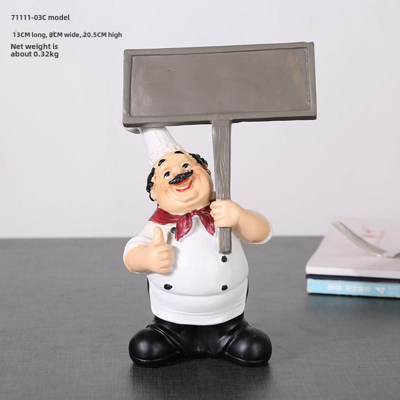 Смола Фигурка Шеф-повара в Европейском Стиле Для Домашнего Декора, Украшение для Торговой Точки, Кофейного Столика