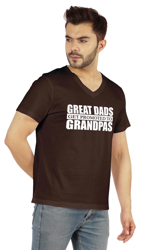 Inkmeso Мужская футболка для дедушки. Отличные папы получают повышение до дедушки. Футболка с надписью «Письмо» впервые