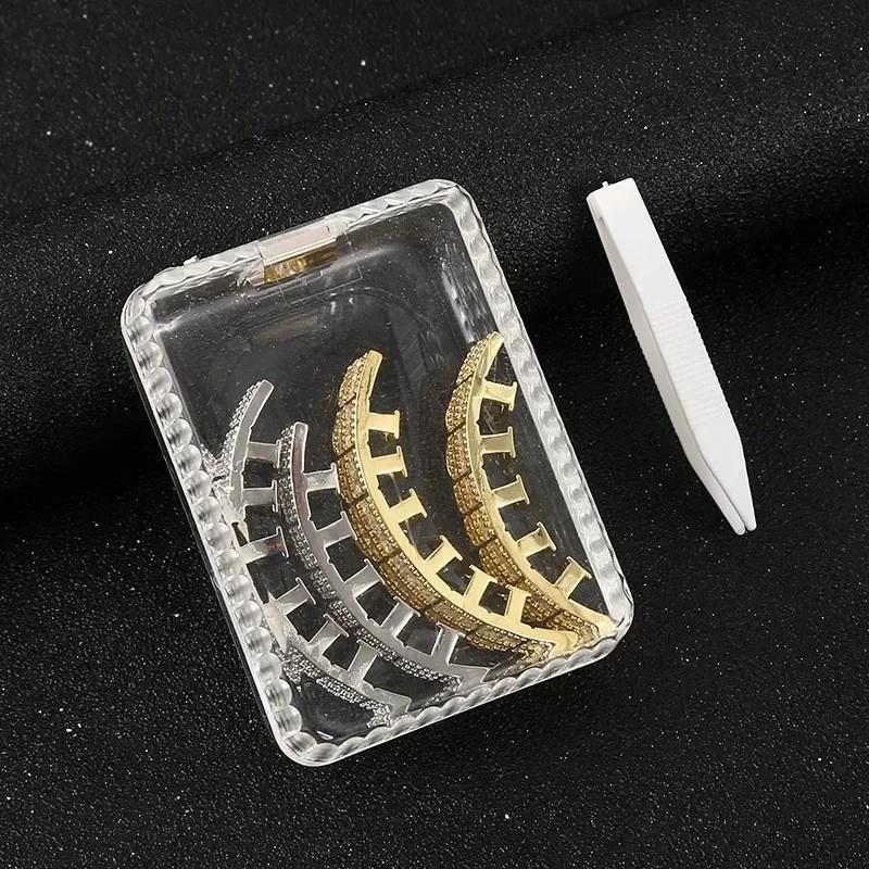 HipHop CZ Teeth Set For Unisex Top Bottom Mouth Gold Color Teeth Tooth Cap Removable Dental Fashion Jewelry