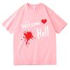 Streetwear Welcome Hello T Shirt Tee Women Unisex Cotton Oversized Summer Loose Casual Short Sleeve Clothing Harajuku ONeck Tops