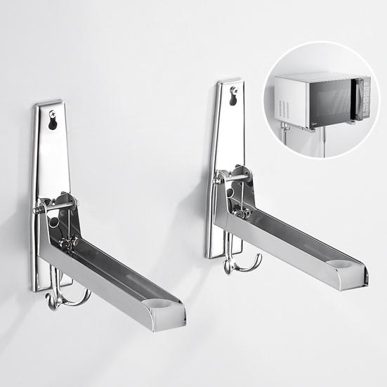 Настенная полка для микроволновой печи, высокая грузоподъемность, простая установка, подставка из нержавеющей стали для электрической духовки, настенный кронштейн