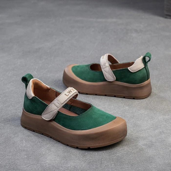 Johnature Повседневная обувь на толстой подошве с круглым носком из натуральной кожи, удобная женская обувь на плоской платформе