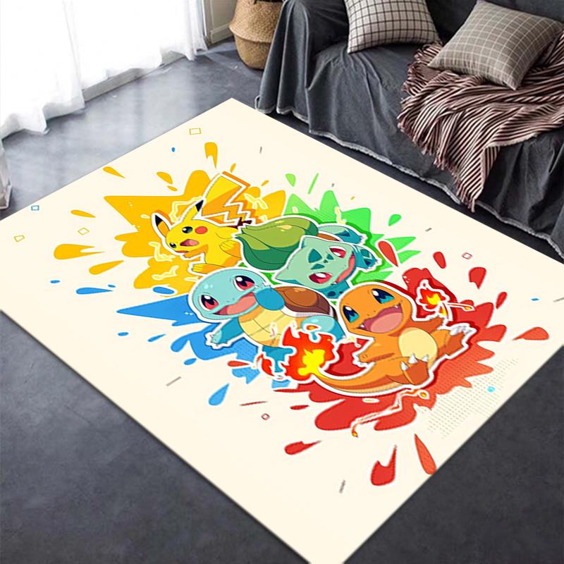 2025 New pokemon Carpet Rug for Living Room Bedroom Home Sofa Decoration,Kids play Non-slip Floor Mat