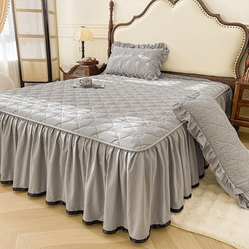 Однотонный подзор для кровати, простое постельное белье с резинкой, домашнее покрывало, мягкое покрывало, faldones de cama (Нет наволочки)