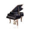 Shape Brooch Pin Alloy Musical Instrument Shining Rhinestone Decor Coat