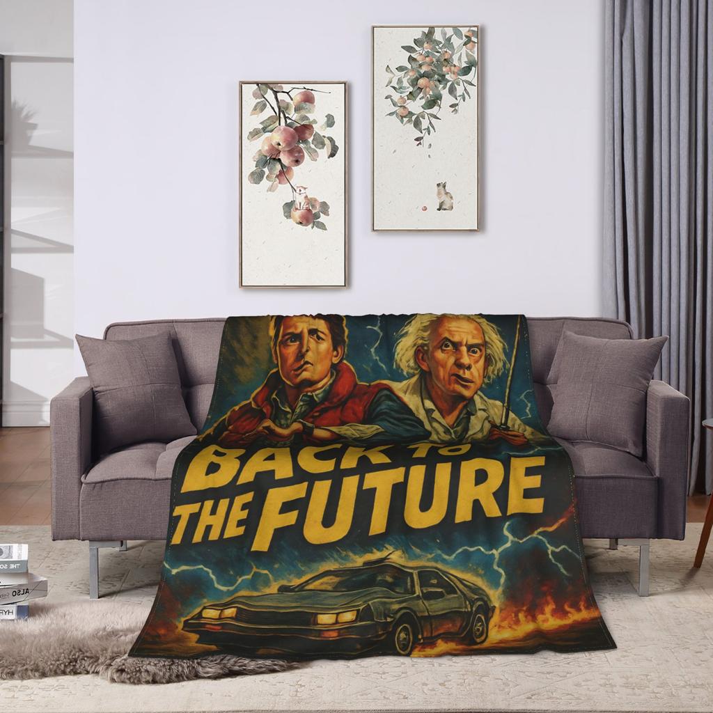 Back To The Future Blankets Travel Office Flannel Throw Blanket For Couch Bed Warm Soft Custom Quality Bedspread