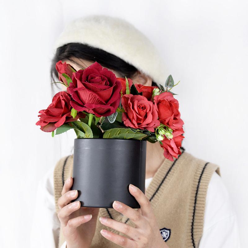 Цветочная коробка Подарочная упаковка Коробки Портативная круглая корзина Хранение Свадьба День святого Валентина Украшения из роз Подарок на день рождения