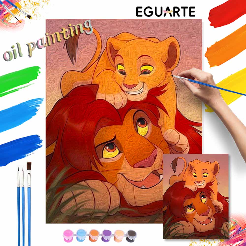 Disney Lion King digital oil painting art painting kit manual diy painting for home decorations