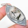 Black Rutile Handmade 925 Sterling Silver Jewelry Pendant 2.56" K6q67