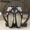 Female Old Beijing Cloth Shoes Flat Comfortable Mom Embroidered Shoes Elderly Grandma Soft Soled Women's Shoes