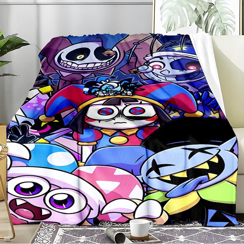 Digital Circus Adventure Blanket Flannel Throw for Sofa, Indoor, Camping, Living Room, Office, Chair, And Bed Soft Birthday Gift