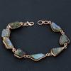 Natural Rough Labradorite Gemstone Handmade Copper Gift Bracelet 7-8" c5H93