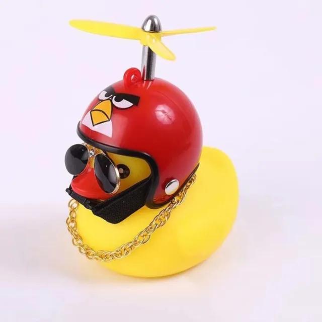 New Car Cute Wind-breaking Duck Interior Broken Wind Small Yellow Duck with Helmet Airscrew Cycling Decoration Ornament Decor