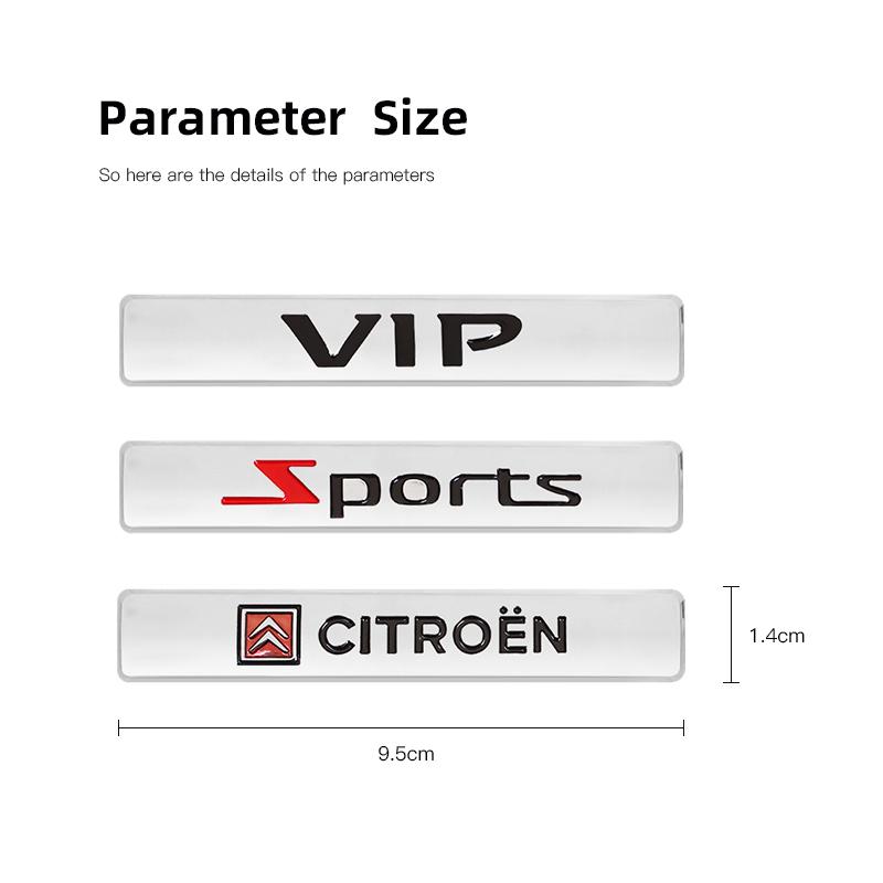 PHVY3 VIP Sport Emblem Car Badge 3D Metal Sticker Accessories For Citroen C1 DS3 C2 C3 Vts C4 Saxo C4L C5 C6 C8 Xsara C3-XR Picasso