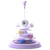 Cat Ball Tower Toy with Feather Catnip 4 Layer Rail Pet Turntable Game for Exercise Purple