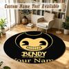 Bendy and the Ink Machine Personalized Round Rug Support Custom Name, Soft Home Decor Mat