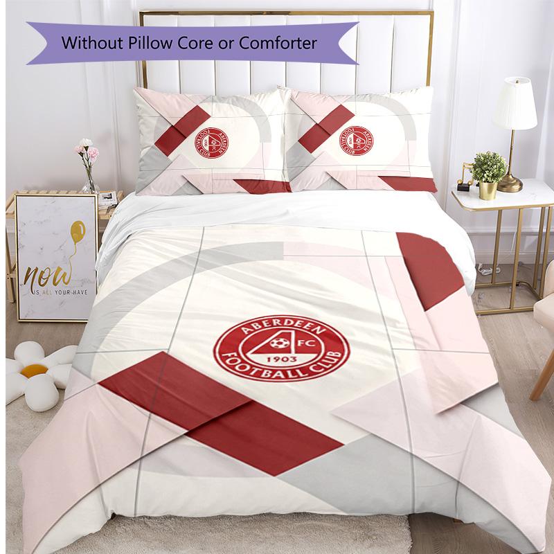 Aberdeen FC Printed 3PCS Bedding Set Breathable Duvet Cover with Pillowcases Decorative Bed Linen for Bedroom Home