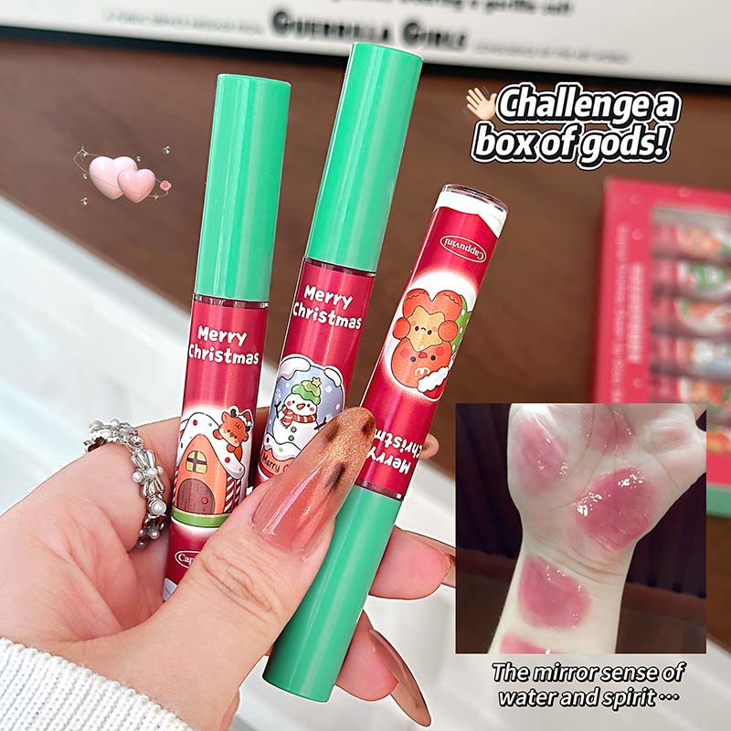 CAPPUVINI Рождественский сюрприз Набор из 6 жидких помад Матовый вельвет Стойкие Праздничные цвета Подарок для праздничной вечеринки 12 г