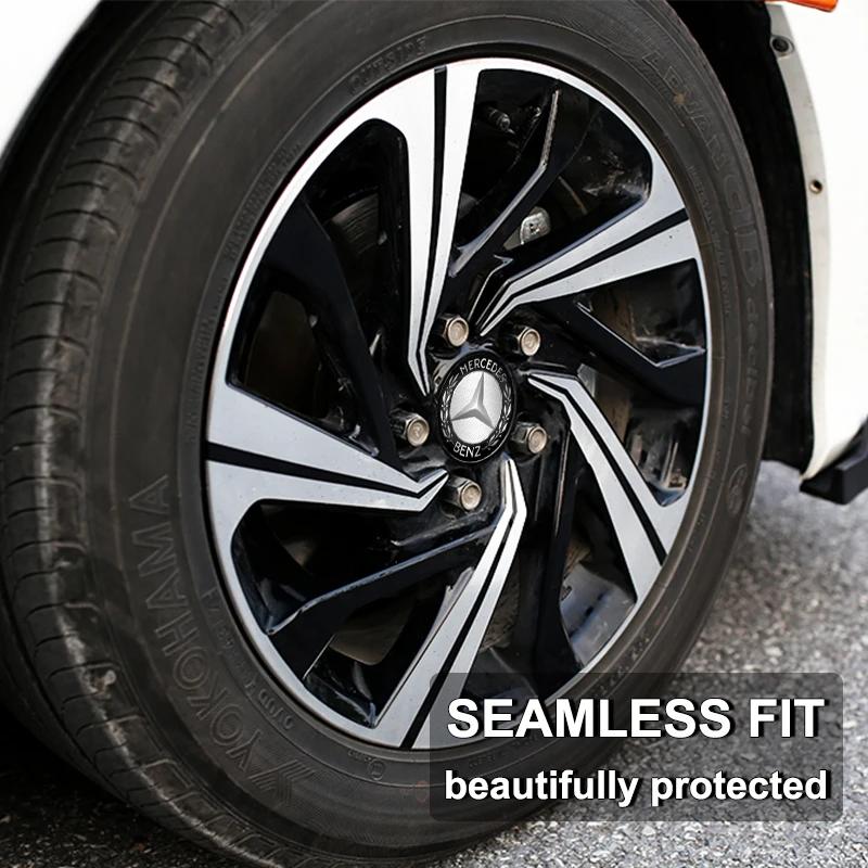 Car Sticker 4Pc Car Wheel Hub Center Cap Sticker Metal Emblem Sticker For Mercedes-Benz AMG C450 C200 C220 C250 C300 C400 W205 S