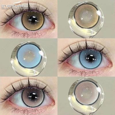 Цветные контактные линзы Коричневые линзы для глаз Серые Натуральный макияж Контактные линзы для глаз Годового использования