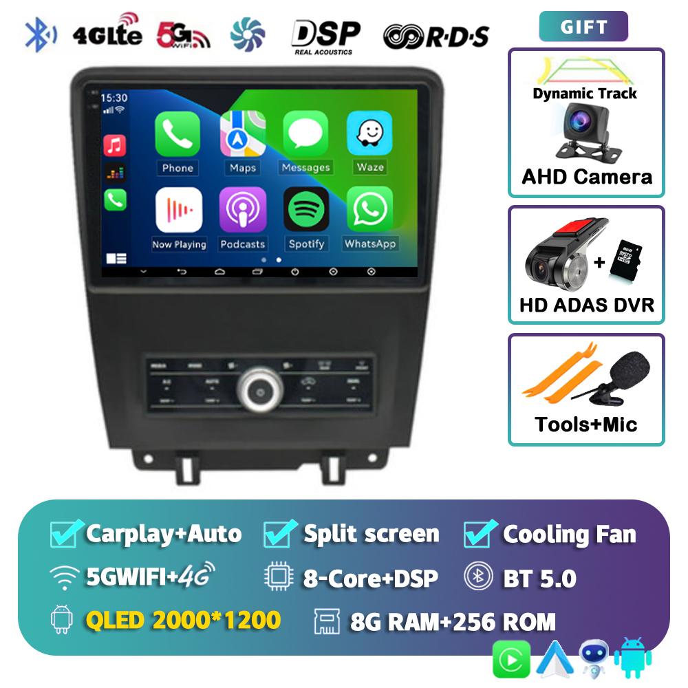 Android 14 Carplay Auto для Ford Mustang 2010 2011 2012 2013 2014 Автомобильный радиоприемник Мультимедийный плеер Видео GPS Стерео WIFI+4G 2 din DSP