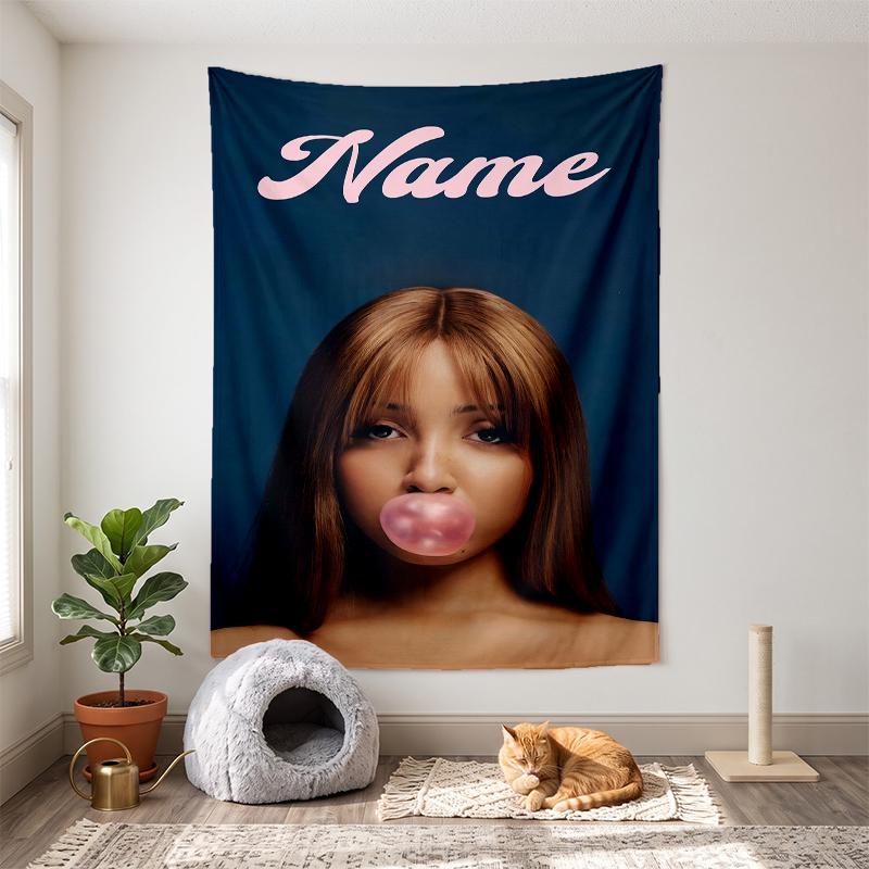 Pinkpantheress (1) Customizable name decorative wall tapestry ideal choice for wall decor in bedrooms living rooms dorms and home