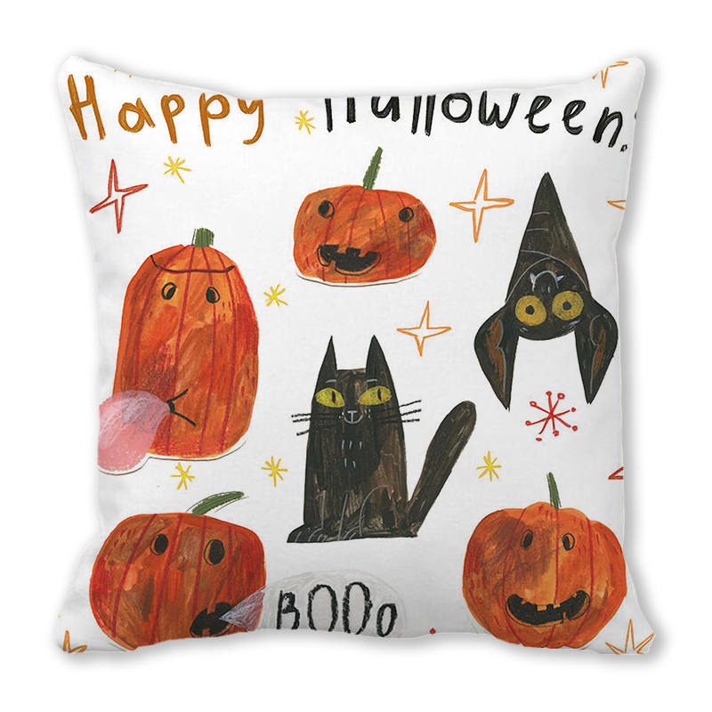 Хэллоуин ужас тыквенный принт наволочка для дома гостиная диван украшение квадратная полиэстеровая наволочка