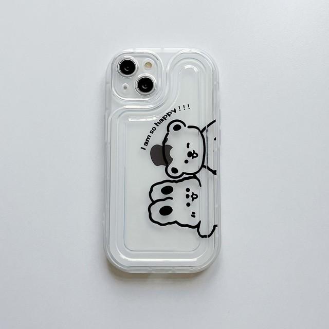 Классический чехол для телефона с милым медведем, мягкий силиконовый мультяшный кролик, пара, противоударный чехол для Iphone 14 13 Pro Max 12 11 Promax