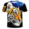 1-14 Years Children Short Sleeve T-Shirts Tiger Lion Animals Tshirt Baby Boys Girls Kids Summer Clothes Casual Oversized Tops