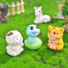 Cute Zodiac Figurines Miniature Resin Crafts Animals Ornaments  Garden Decoration Accessories
