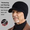 Men Winter Knitted Hat with Short Brim Thick Windproof Ear Protection Keep