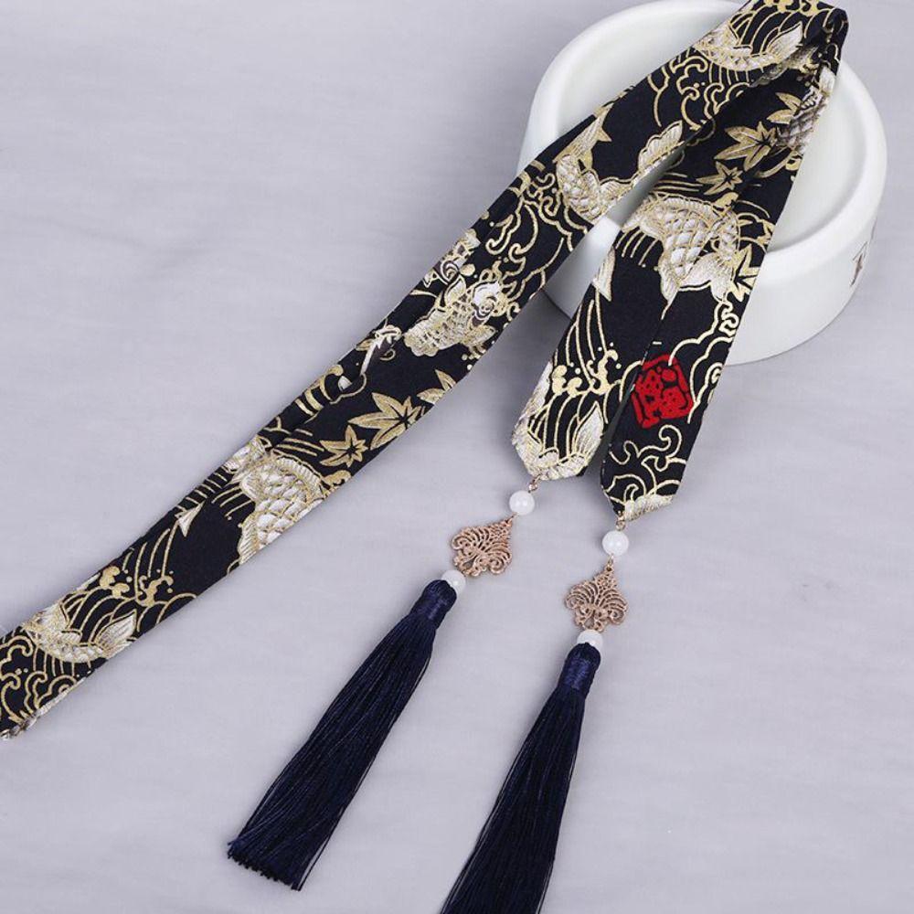 Dragon Hanfu Hair Accessories Embroidery Bow Ribbon Headwear Chinese Style Hair Band Girl/Women