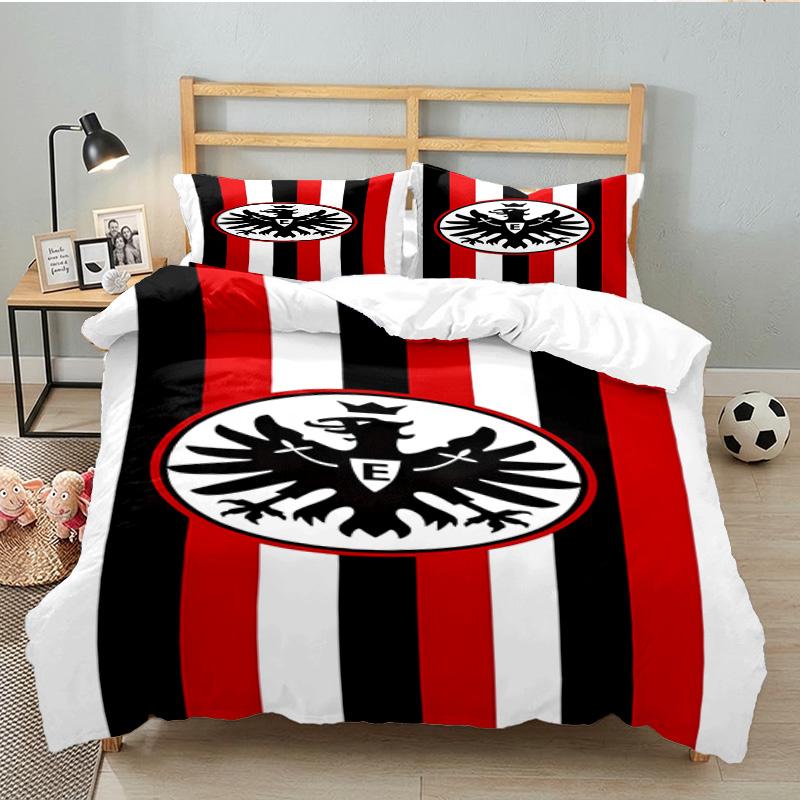 Eintracht Frankfurt Crest 3PCS Bedding set,Ideal for 1pc Duvet Cover And 2pcs Pillowcases Perfect for Fan gift,Ideal for Bedroom, Dormitory