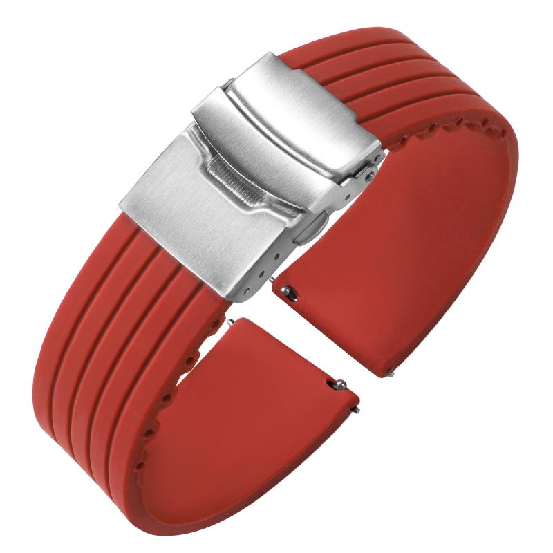 Премиальный резиновый силиконовый ремешок для часов Универсальный водонепроницаемый спортивный ремешок со складной застежкой 18/20/22/24 мм для браслета Seiko Аксессуары