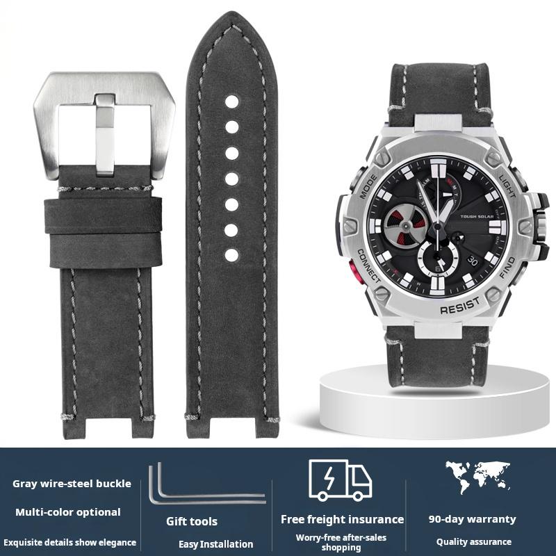 Для мужского ремешка часов серии Casio G-SHOCK Стальное Сердце GST-B100/S110/S310/W300/410/400g Винтажные аксессуары для ремешка часов из натуральной коровьей кожи